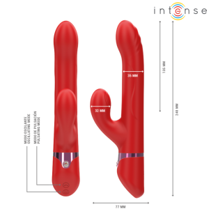 INTENSE - LELE VIBRATEUR MULTIFONCTION ROTATIF and OSCILLANT and STIMULANT ROUGE