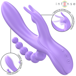 INTENSE - MIKO TRIPLE VIBRATEUR LAPIN and STIMULATEUR and ANAL 7 VIBRATIONS VIOLET