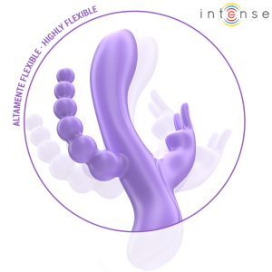 INTENSE - MIKO TRIPLE VIBRATEUR LAPIN and STIMULATEUR and ANAL 7 VIBRATIONS VIOLET