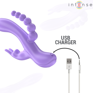 INTENSE - MIKO TRIPLE VIBRATEUR LAPIN and STIMULATEUR and ANAL 7 VIBRATIONS VIOLET
