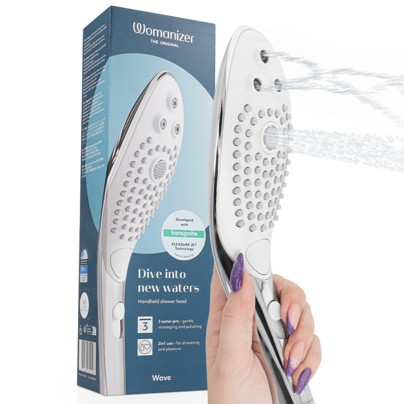 WOMANIZER - POMMEAU DE DOUCHE STIMULANT CLITORIAL WAVE CHROME