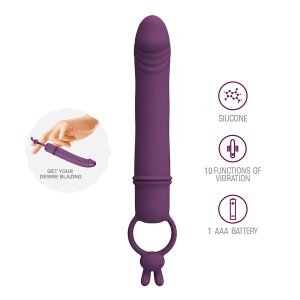 PRETTY LOVE - CORA VIBRATEUR EN FORME DE PÉNIS AVEC ANNEAU DE RÉSISTANCE