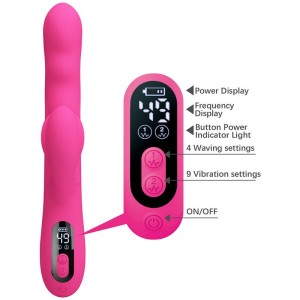 PRETTY LOVE - VIBRATEUR LAPIN MULTIFONCTION WINTERS AVEC AFFICHAGE LED ROSE