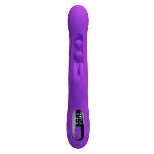 PRETTY LOVE - VIBRATEUR LAPIN SABIEN AVEC STIMULATION PAR TAPOTEMENTS ET LED VIOLETTE