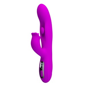 PRETTY LOVE - VIBRATEUR OSCILLANT LAPIN YALANDA AVEC AFFICHAGE LED VIOLET