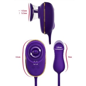SHE.E.O - SUCCION CLITORIALE AVEC EFFET DE LÉCHAGE ET STIMULATEUR ANAL VIOLET