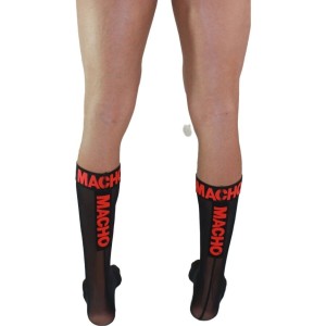 MACHO - CHAUSSETTES FINES TAILLE UNIQUE NOIR-ROUGE