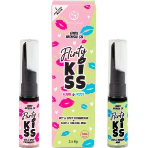 SECRETPLAY - GELS COQUINS BAISERS AVEC EFFETS DE SEXE ORAL FRAISE and MENTHE 2 X 8 GR