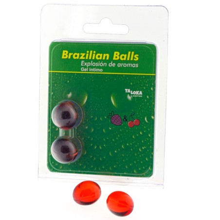 TALOKA - 2 BOULES BRÉSILIENNES GEL INTIME FRAISE and CERISE