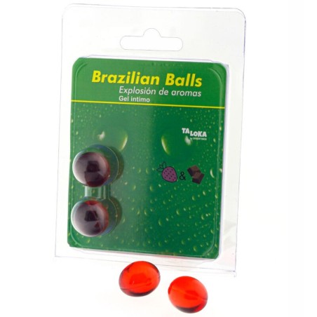 TALOKA - 2 BOULES BRÉSILIENNES GEL INTIME FRAISE and CHOCOLAT