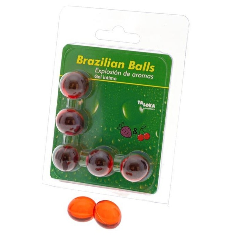 TALOKA - 5 BOULES BRÉSILIENNES GEL INTIME FRAISE and CERISE