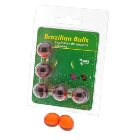 TALOKA - 5 BOULES BRÉSILIENNES GEL INTIME FRAISE and CHOCOLAT