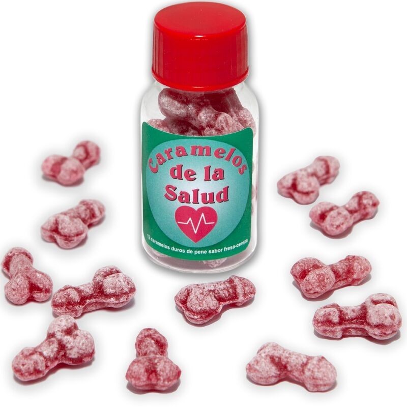DIABLO PICANTE - 12 BONBONS SANTÉ FORME PÉNIS FRAISE-CERISE