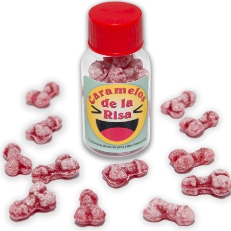 DIABLO PICANTE - 12 BONBONS RIRE EN FORME DE PÉNIS FRAISE-CERISE
