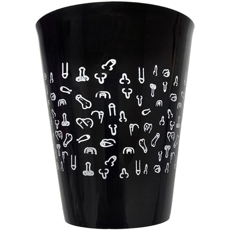 DIABLO PICANTE - BLACK CUP 500 ML AVEC PÉNIS BLANCS