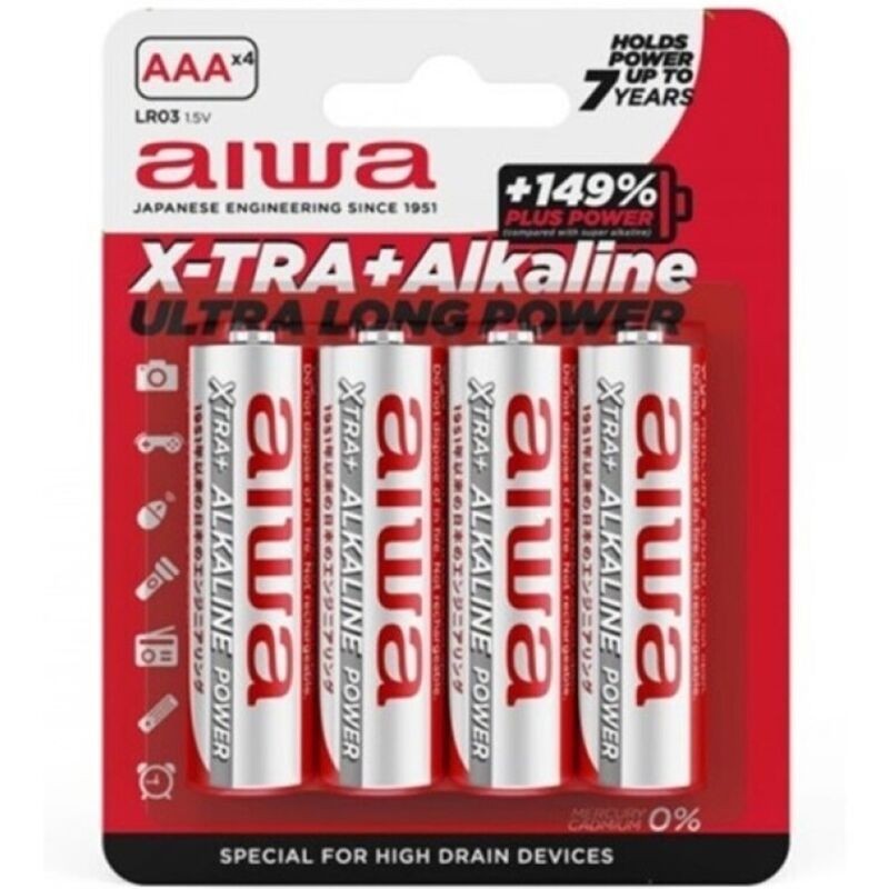AIWA - PILE ALCALINE X-TRA AAA LR03 BLISTER4