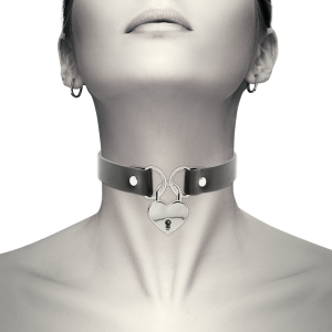 COQUETTE CHIC DESIRE - COLLIER EN CUIR VEGAN AVEC ACCESSOIRE COEUR AVEC CL