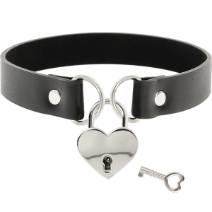COQUETTE CHIC DESIRE - COLLIER EN CUIR VEGAN AVEC ACCESSOIRE COEUR AVEC CL