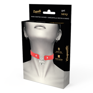 COQUETTE CHIC DESIRE - COLLIER EN CUIR VEGAN ROUGE AVEC ACCESSOIRE COEUR AVEC CL
