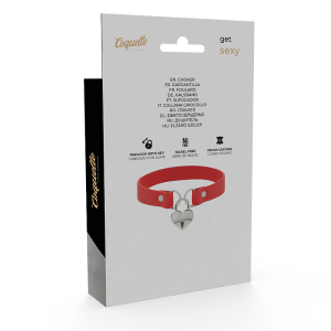 COQUETTE CHIC DESIRE - COLLIER EN CUIR VEGAN ROUGE AVEC ACCESSOIRE COEUR AVEC CL