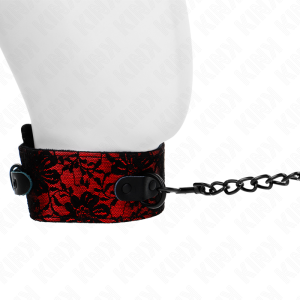KINK - COLLIER DENTELLE AVEC CEINTURE AVEC CEINTURE EN CUIR VRAI 105 CM - 44 X 5,5 CM