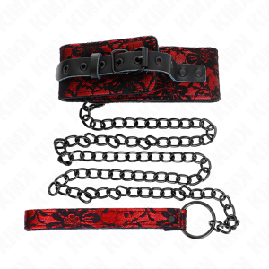 KINK - COLLIER DENTELLE AVEC CEINTURE AVEC CEINTURE EN CUIR VRAI 105 CM - 44 X 5,5 CM