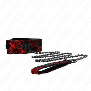 KINK - COLLIER DENTELLE AVEC CEINTURE AVEC CEINTURE EN CUIR VRAI 105 CM - 44 X 5,5 CM