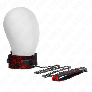 KINK - COLLIER DENTELLE AVEC CEINTURE AVEC CEINTURE EN CUIR VRAI 105 CM - 44 X 5,5 CM
