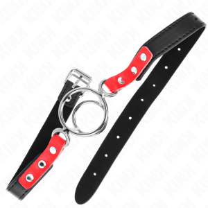 KINK - GAG AVEC PLUSIEURS O-RINGS 4 - 4,8 CM ROUGE 38 X 56 CM