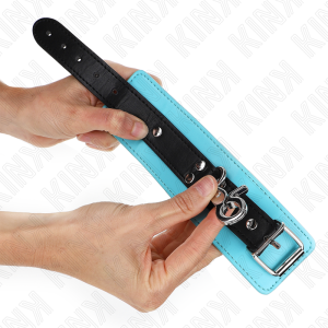 KINK - APPUI-POIGNETS VERROUILLABLES PREMIUM NOIR - BLEU RÉGLABLE 21-28 CM X 5,5 CM