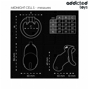 ADDICTED TOYS LOCKED - MINDNIGHT CELL CAGE À PÉNIS TAILLE S