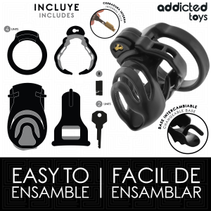 ADDICTED TOYS LOCKED - CAGE À PÉNIS À VERROUILLAGE ÉTERNEL 9 CM