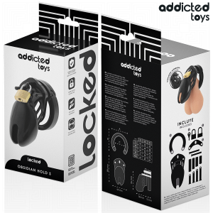 ADDICTED TOYS LOCKED - CAGE À PÉNIS OBSIDIAN HOLD TAILLE S