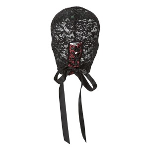 CALEXOTICS - SCANDAL CAGOULE EN DENTELLE NOIRE AVEC NŒUD