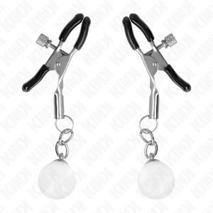 KINK - PINCES À METON BILLES DE VERRE ARGENT 6 CM