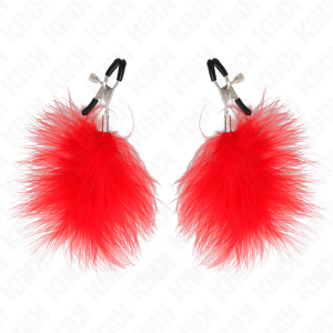 KINK - PINCE À METON PLUME ROUGE 7 CM