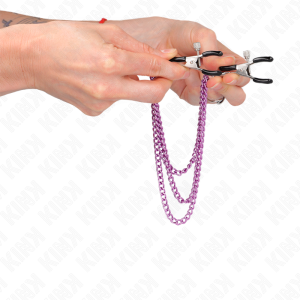 KINK - PINCES À METELIER AVEC 3 CHAÎNES VIOLET 20-23-28 CM