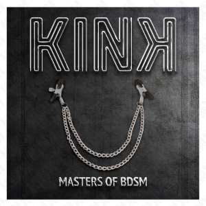 KINK - PINCES À TETEAUX AVEC 2 CHAÎNES ÉPAISSES ARGENT 20-23 CM