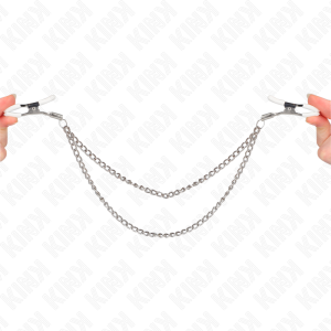 KINK - PINCES À METELIER AVEC 2 CHAÎNES FINES ARGENT 20-23 CM