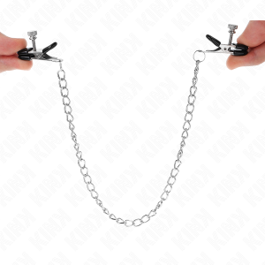 KINK - PINCES À TAMELON CHAÎNE PLATE ARGENT 34 CM