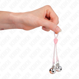 KINK - PINCES À TÉLÉPIN LUMINEUSES CRÂNE AVEC ANNEAU CLOCHES RÉGLABLES ROSE - ARGENT