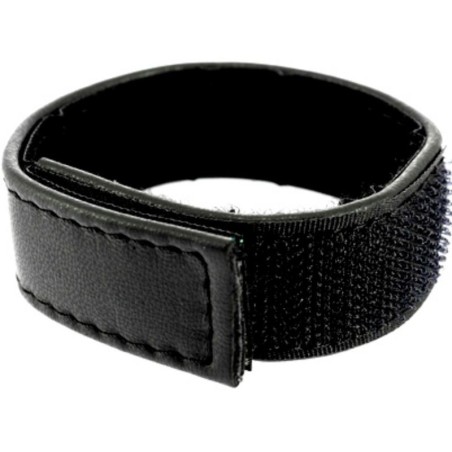 LEATHER BODY - SANGLE EN CUIR RÉGLABLE AVEC VELCRO POUR PÉNIS NOIR