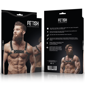 FETISH SUBMISSIVE ATTITUDE - HARNAIS DE POITRINE BULLDOG EN CUIR ÉCOLOGIQUE POUR HOMMES TAILLE M-L