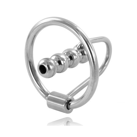 METAL HARD - ANNEAU DE GLAND EN AVEC BOUCHON URÉTRAL 28MM