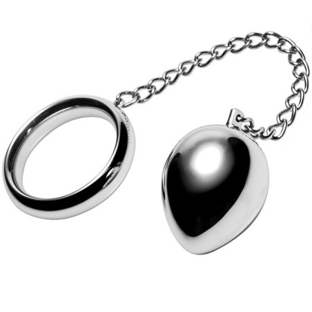 METAL HARD - ANNEAU PÉNIEN 40MM CHAÎNE AVEC BILLE MÉTALLIQUE