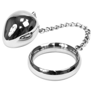 METAL HARD - ANNEAU PÉNIEN 40MM CHAÎNE AVEC BILLE MÉTALLIQUE