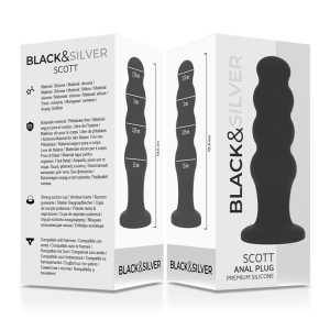 BLACKandSILVER - PLUG ANAL EN SILICONE SCOTT PREMIUM NOIR