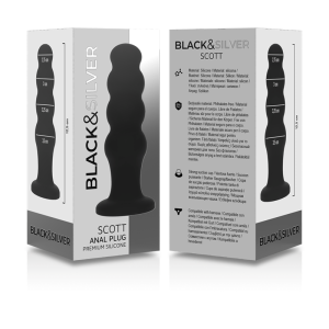 BLACKandSILVER - PLUG ANAL EN SILICONE SCOTT PREMIUM NOIR