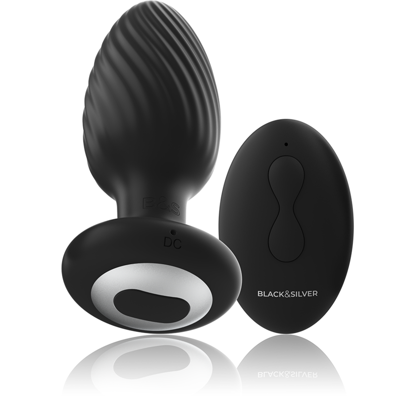 BLACKandSILVER - TÉLÉCOMMANDE DU ROTATEUR ANAL EN SILICONE WELLS PLUG