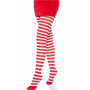 LEG AVENUE - COLLANTS RAYURES BLANC-ROUGE
